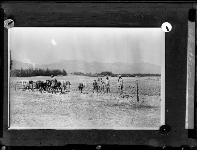 World War 1 veterans tending crops