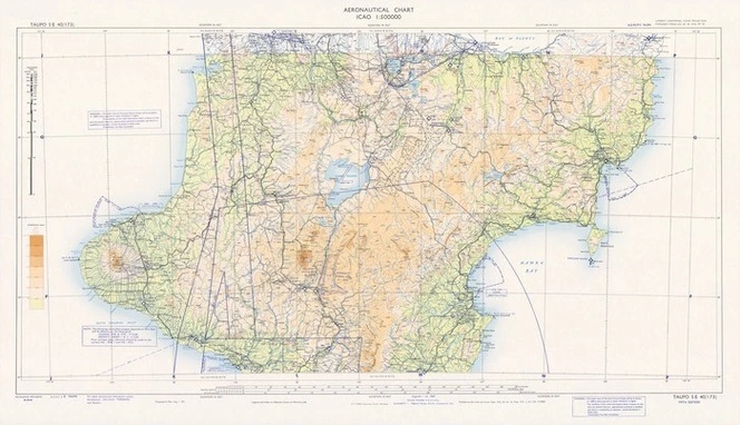 Aeronautical chart ICAO 1:500000. Taupo SE 40/173¹/₂.