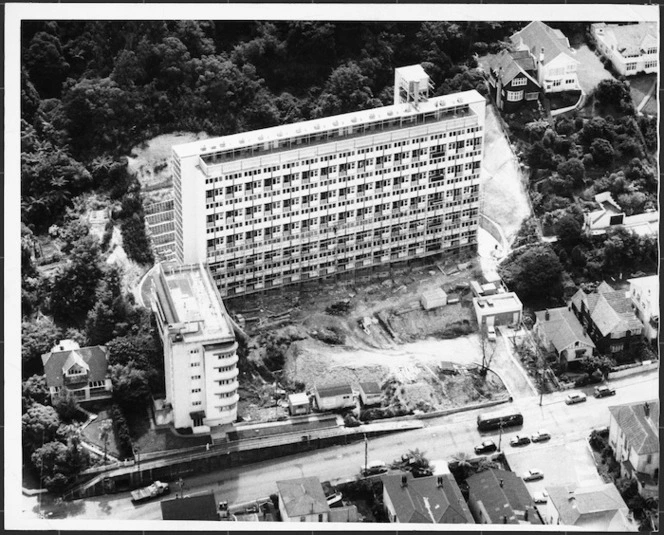 Gordon Wilson Flats under construction on The Terrace, Wellington