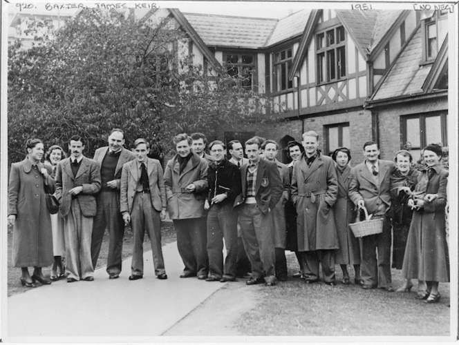 Group portrait showing James Keir Baxter