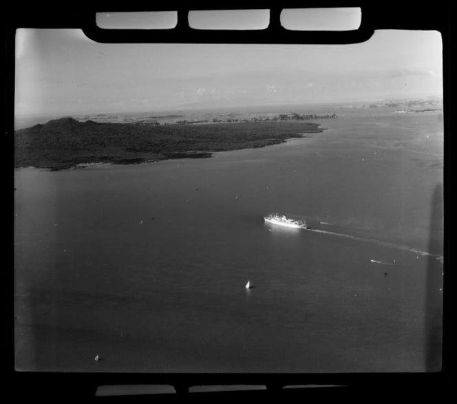 Departure of USS Monterey, Rangitoto Island, Auckland Region