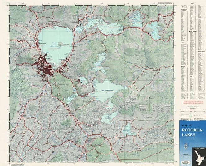 Map of Rotorua lakes.