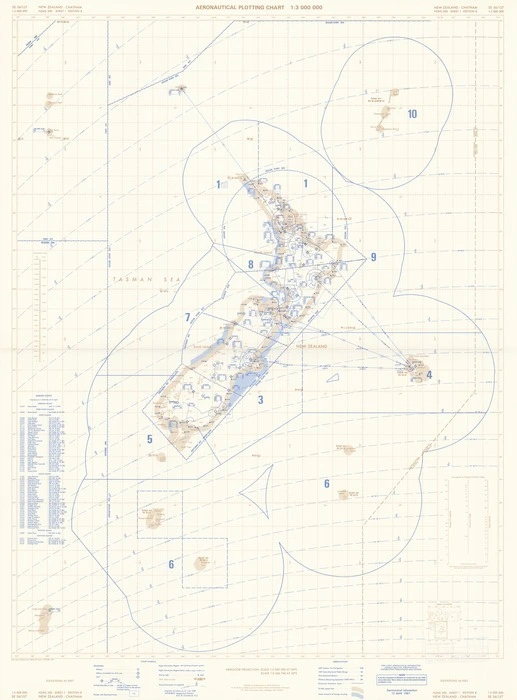 Aeronautical plotting chart 1:3,000,000. New Zealand-Chatham.