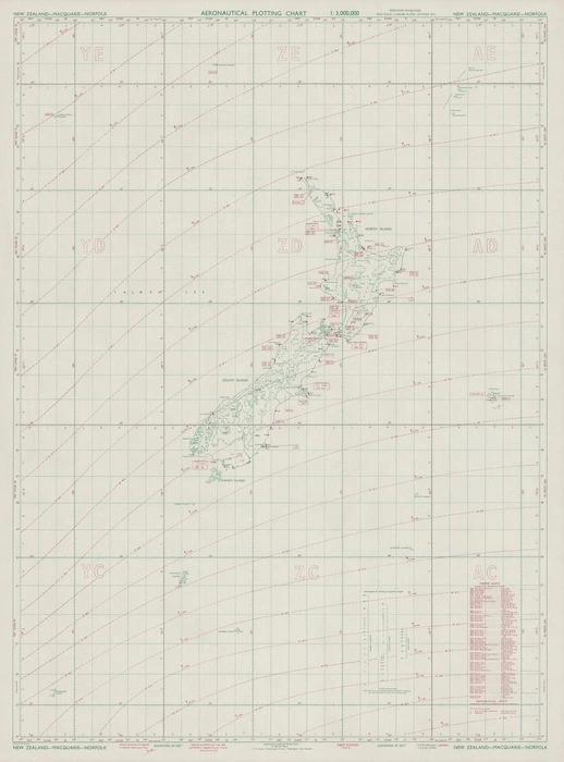 Aeronautical plotting chart 1:3,000,000. New Zealand-Macquarie-Norfolk / drawn by M. Clement.
