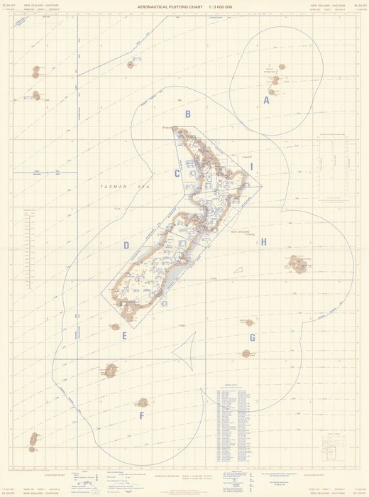 Aeronautical plotting chart 1:3,000,000. New Zealand-Chatham.