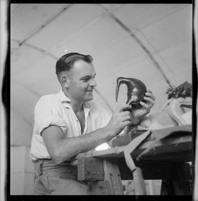 W Nelson in General Hospital Occupational Therapy Ward, Helwan, Egypt - Photograph taken by George Frederick Kaye