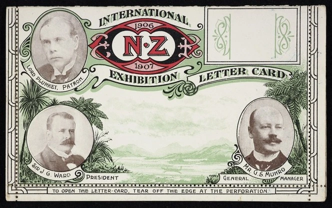 NZ International Exhibition 1906-1907. Letter card [1906]