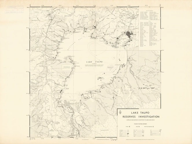 Lake Taupo reserves investigation : places of historic interest / compiled and drawn by Department of Lands and Survey ; D. McCormack.