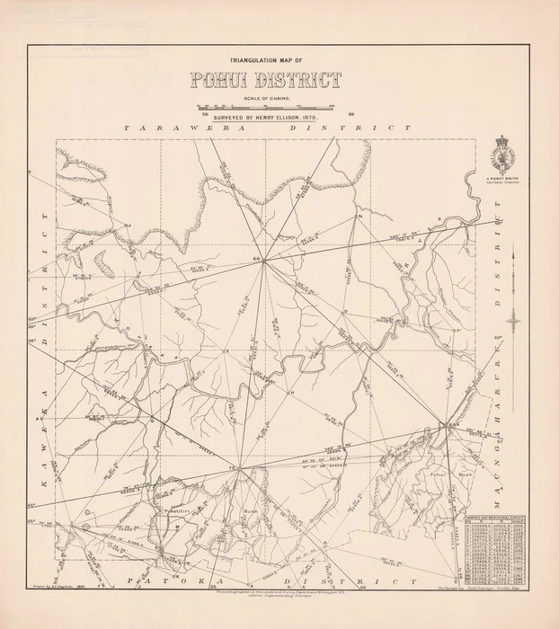 Triangulation map of Pohui District / surveyed by Henry Ellison, 1878.