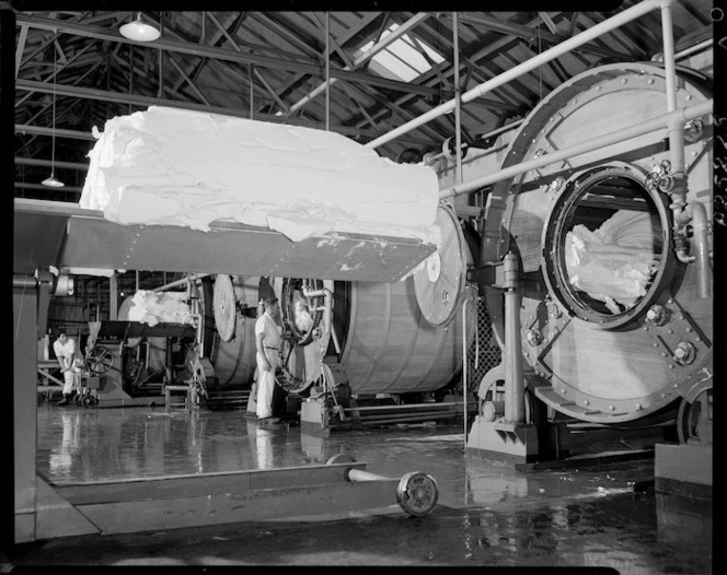 Interior of New Zealand Co-op Dairy Company Factory, Tirau - Photograph taken by Edward Percival Christensen