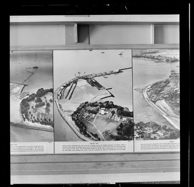 Auckland Harbour Bridge, photograph used in the Changing Auckland Exhibition