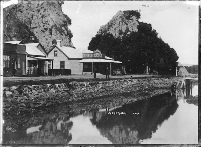 View of Whakatane showing a shop owned by George Creeke