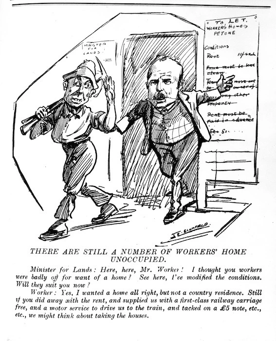 Blomfield, John Collis, 1878-1942 :There are still a number of workers' home [sic] unoccupied. 1907.