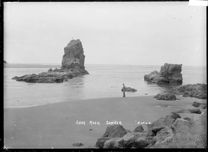 View of Shag Rock at Sumner, near Christchurch