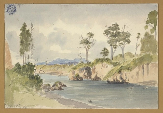 [Barraud, Charles Decimus], 1822-1897 :Manawatu Gorge, Woodville end. 1884.