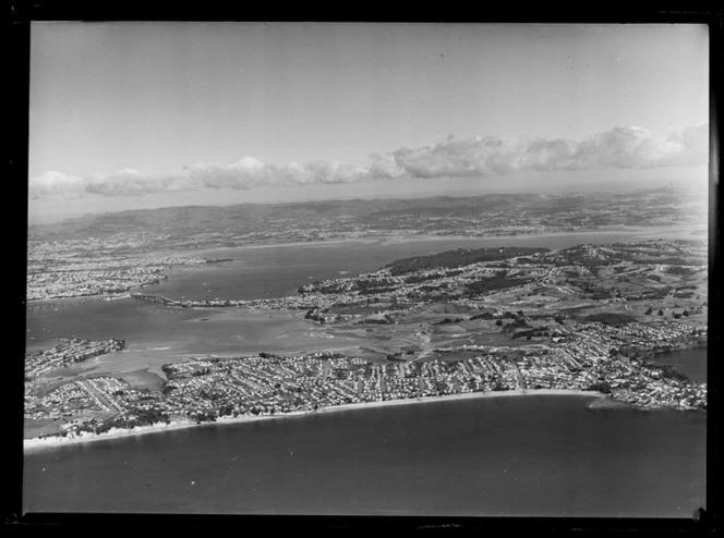 Looking over Hauraki and Devonport toward Massey, Auckland