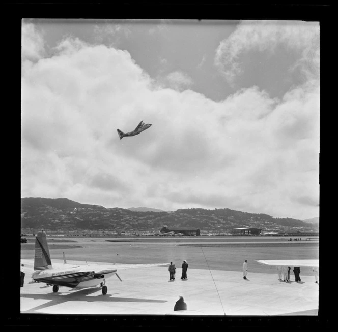 Air display at opening of Rongotai Airport, Wellington