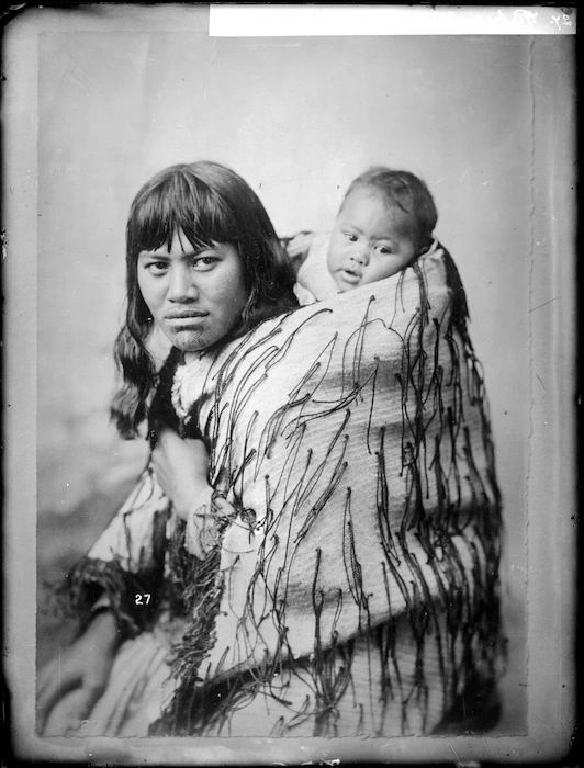 Rihipete Nikorima and baby - Photograph taken by William Henry Thomas Partington