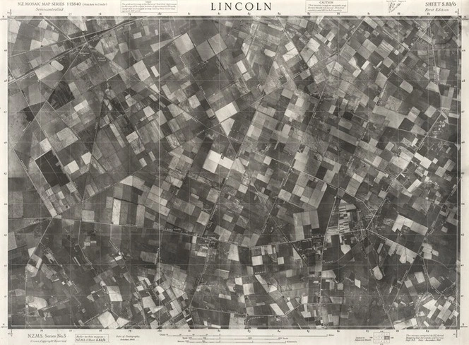 Lincoln / this mosaic compiled by N.Z. Aerial Mapping Ltd. for Lands and Survey Dept. N.Z.