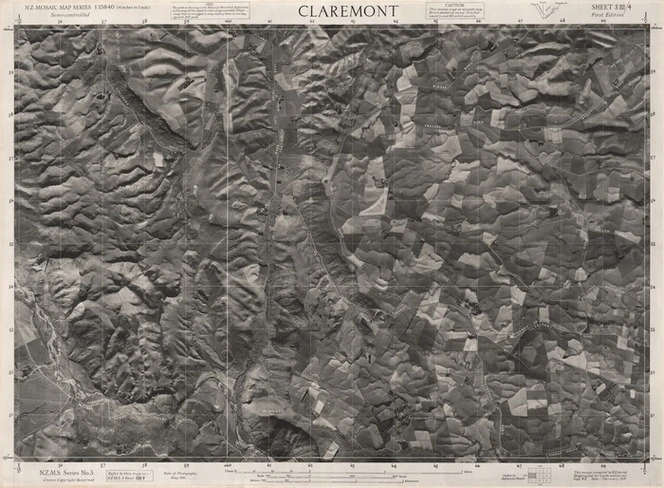 Claremont / this mosaic compiled by N.Z. Aerial Mapping Ltd. for Lands and Survey Dept. N.Z.