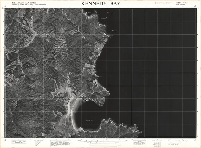 Kennedy Bay / this mosaic compiled by N.Z. Aerial Mapping Ltd. for Lands and Survey Dept., N.Z.