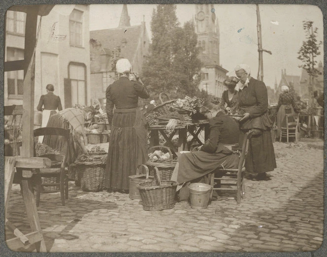Women selling vegetables at a street market