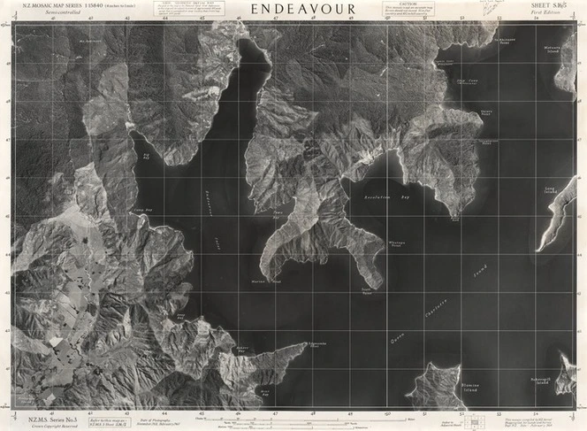 Endeavour / this mosaic compiled by N.Z. Aerial Mapping Ltd. for Lands and Survey Dept., N.Z.