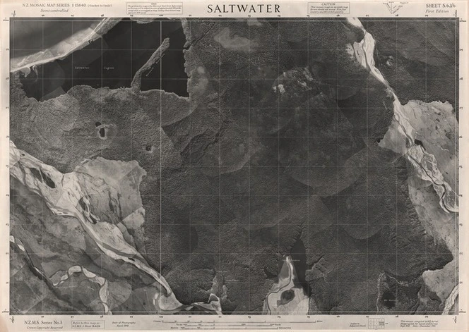 Saltwater / this mosaic compiled by N.Z. Aerial Mapping Ltd. for Lands and Survey Dept., N.Z.