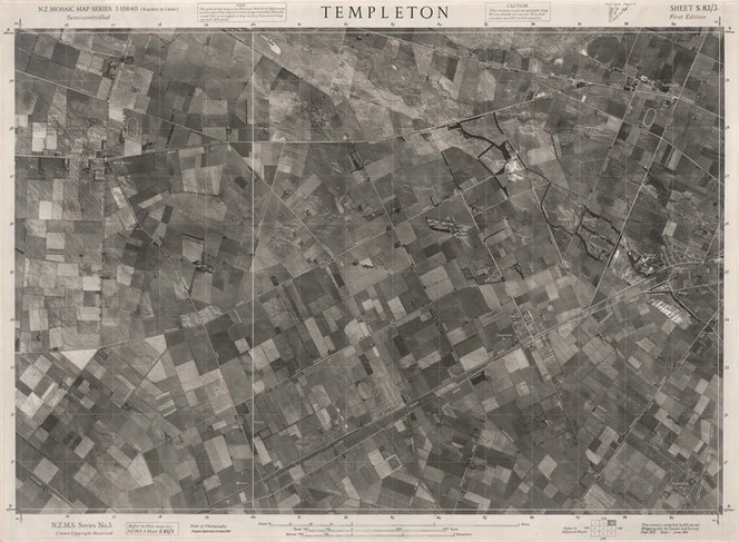 Templeton / this mosaic compiled by N.Z. Aerial Mapping Ltd. for Lands and Survey Dept., N.Z.