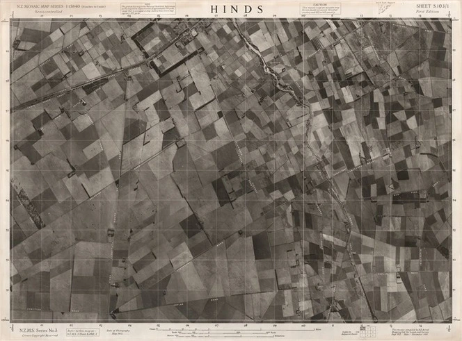 Hinds / this mosaic compiled by N.Z. Aerial Mapping Ltd. for Lands and Survey Dept., N.Z.