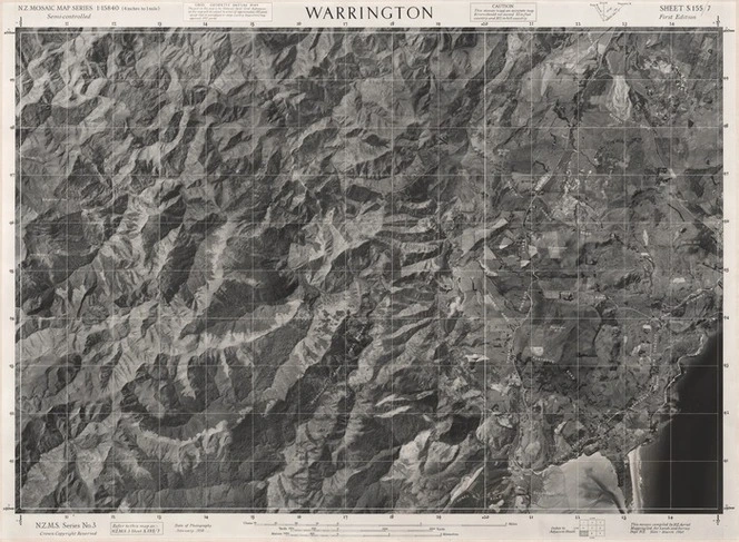 Warrington / this mosaic compiled by N.Z. Aerial Mapping Ltd. for Lands and Survey Dept., N.Z.