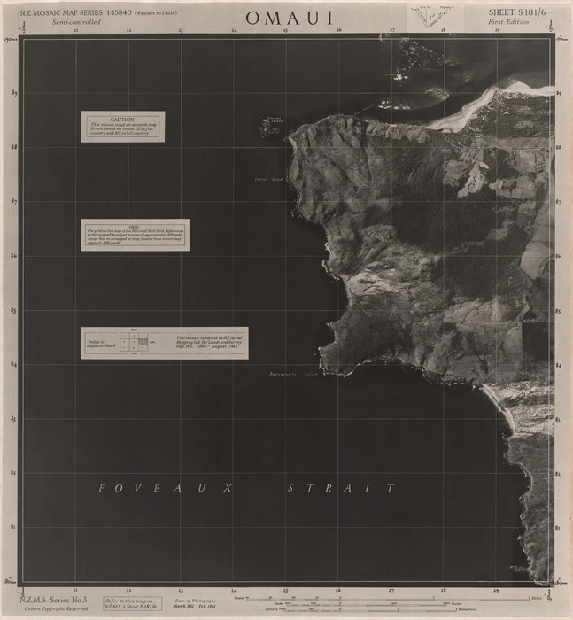 Omaui / this mosaic compiled by N.Z. Aerial Mapping Ltd. for Lands and Survey Dept., N.Z.