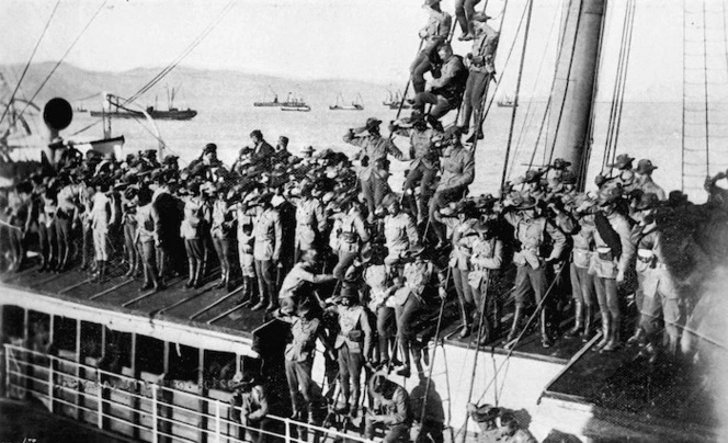 Soldiers departing for the the South African War on board the ship Waiwera