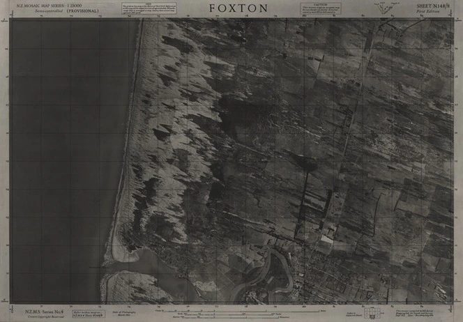 Foxton / this mosaic compiled by N.Z. Aerial Mapping Ltd. for Lands and Survey Dept., N.Z.