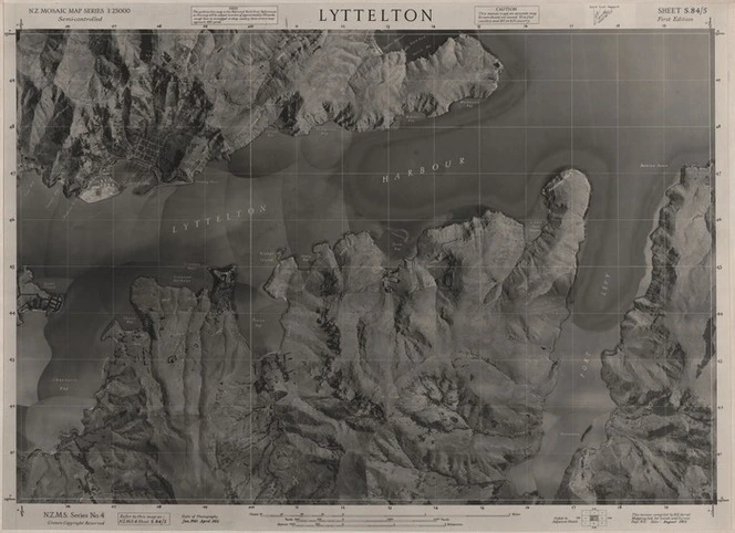 Lyttelton / this mosaic compiled by N.Z. Aerial Mapping Ltd. for Lands and Survey Dept., N.Z.