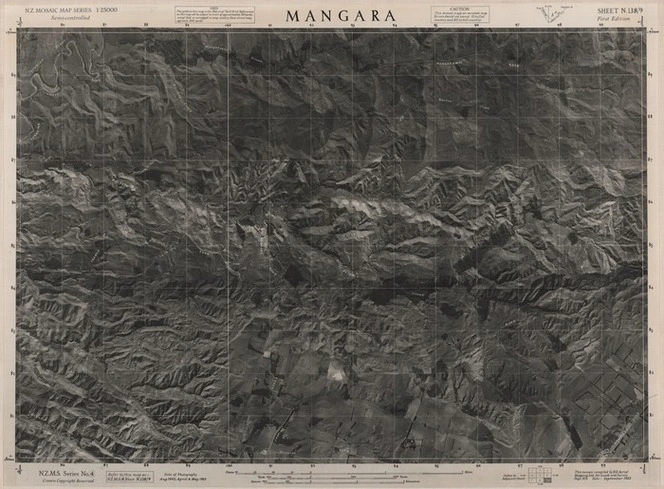 Mangara / this mosaic compiled by N.Z. Aerial Mapping Ltd. for Lands and Survey Dept., N.Z.