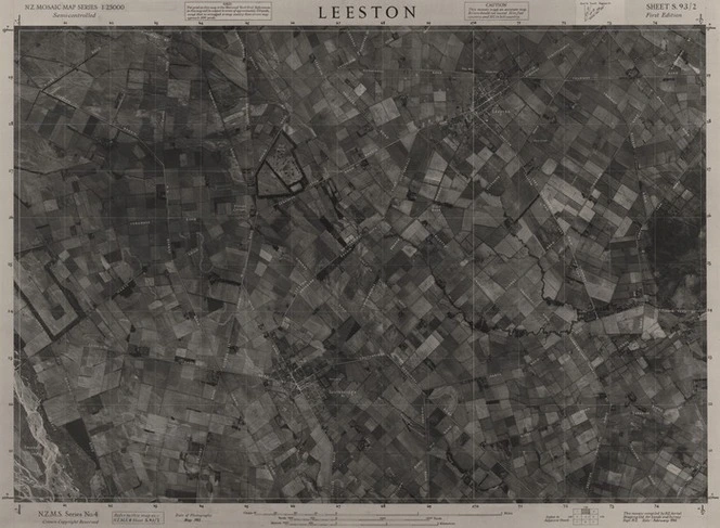 Leeston / this mosaic compiled by N.Z. Aerial Mapping Ltd. for Lands and Survey Dept., N.Z.
