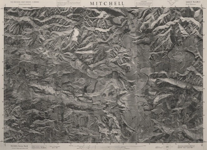 Mitchell / this mosaic compiled by N.Z. Aerial Mapping Ltd. for Lands and Survey Dept., N.Z.