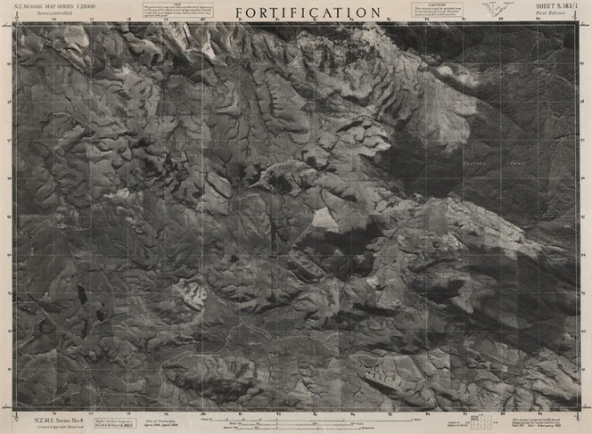 Fortification / this mosaic compiled by N.Z. Aerial Mapping Ltd. for Lands and Survey Dept., N.Z.