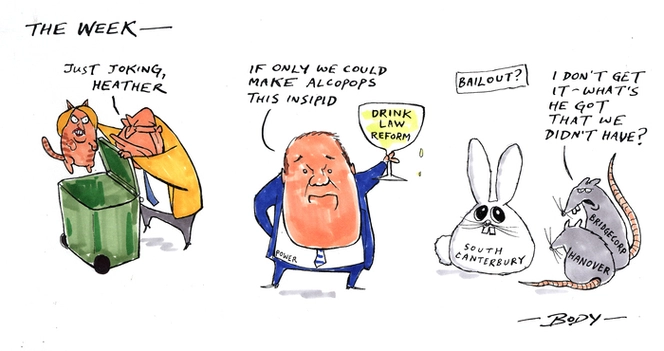 This week... "Just joking, Heather." "If only we could make alcopops this insipid." Bailout? "I don't get it - what's he got that we don't have?" 28 August 2010