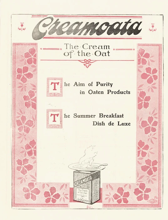 Fleming & Company Ltd (Gore) :Creamoata, the cream of the oat. [ca 1910]