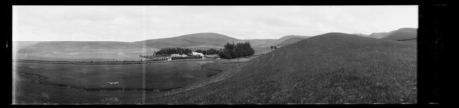 View over farm in valley