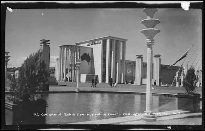 Australian pavilion and court, New Zealand Centennial Exhibition, Rongotai