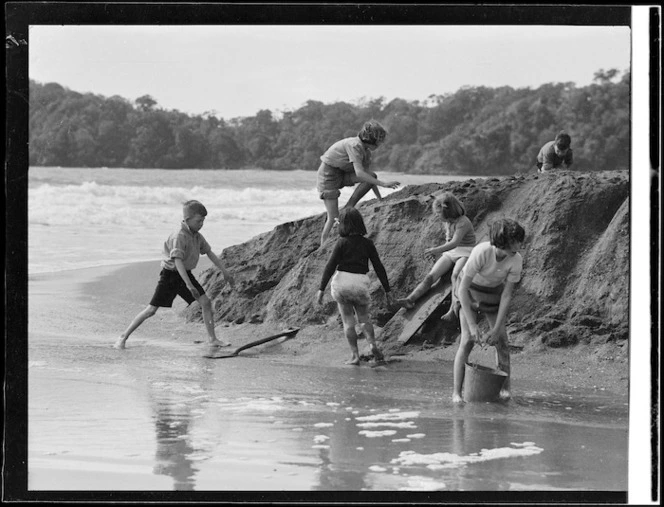 Armstrong children playing at Woolley's Bay