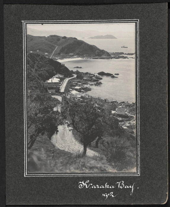 View of Karaka Bay, Wellington - Photograph taken by Frank Barker