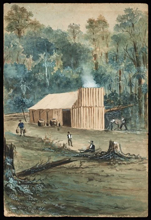 Artist unknown :Manning Bros camp, Strathmore. [ca 1890]