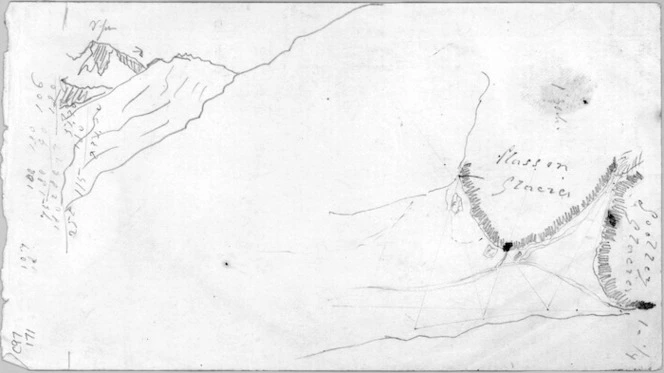 Haast, Johann Franz Julius von, 1822-1887: Classen Glacier. Godley Glacier. [1862]