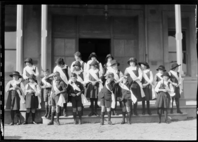 School children during the funeral of Mother Mary Aubert