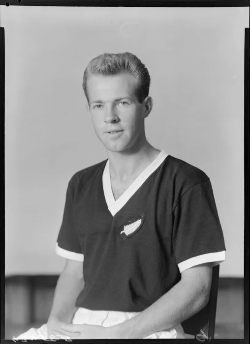 Mr G P Bilby, member of New Zealand representative soccer team, New Zealand Football Association world tour of 1964