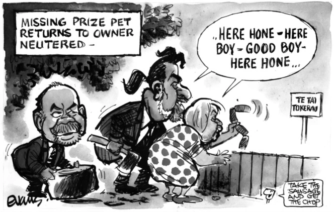 Missing prize pet returns to owner neutered. [Hone Harawira and the Maori Party] 28 January 2011